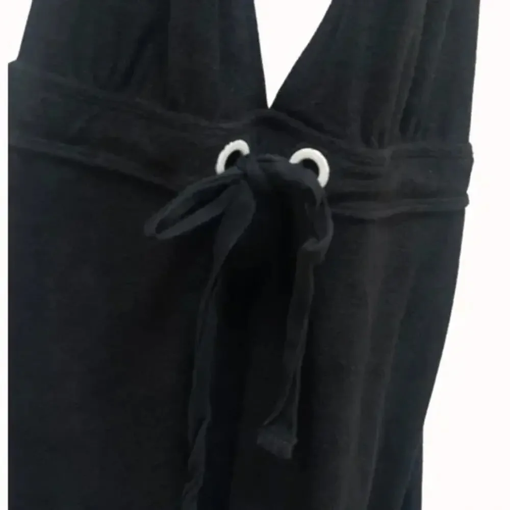 VTG Ralph Lauren Black Terry Halter Dress L Cover Up tennis Beach Club Preppy - Picture 15 of 16